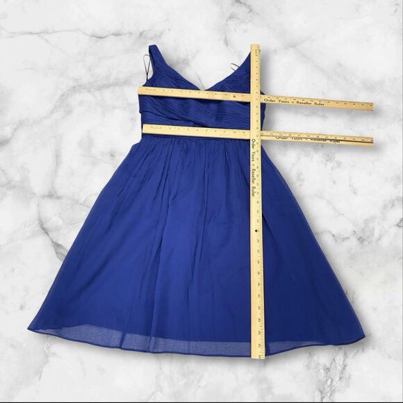 J Crew Heidi Dress Size 4 100% Silk Chiffon A-line V Neck Style 93100 - Picture 5 of 16